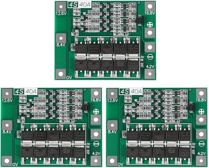 Gebildet 3pcs Enhanced 4S 40A 16.8V 18650 Lithium Battery Protection Board PCB BMS Charger Protection Circuit Balance Charging Module