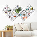 Feadily 5 Pack Metal Grid Wall Board Including 2 Hook Rack, Photo Wall, Picture Board, DIY Home & Office Wall Decor, Photos & Pictures Display Board 13.8 Inch × 13.8 Inch (Black)