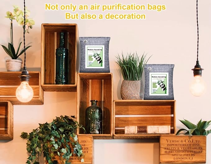 Mayunuo Activated Charcoal Odor Absorber for Strong Odor, Basement, Cars, Closets, Shoes, Smoke. 16 Pack Bamboo Charcoal Air Purifying Bags Deodorizer Odor Eliminator for Home