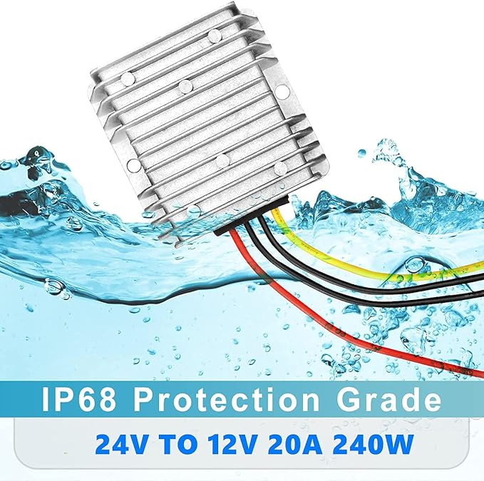 DC/DC Converter Regulator 24V Step Down to 12V 20A 240W Low Voltage Reducer Buck Transformer Waterproof Golf cart Club car
