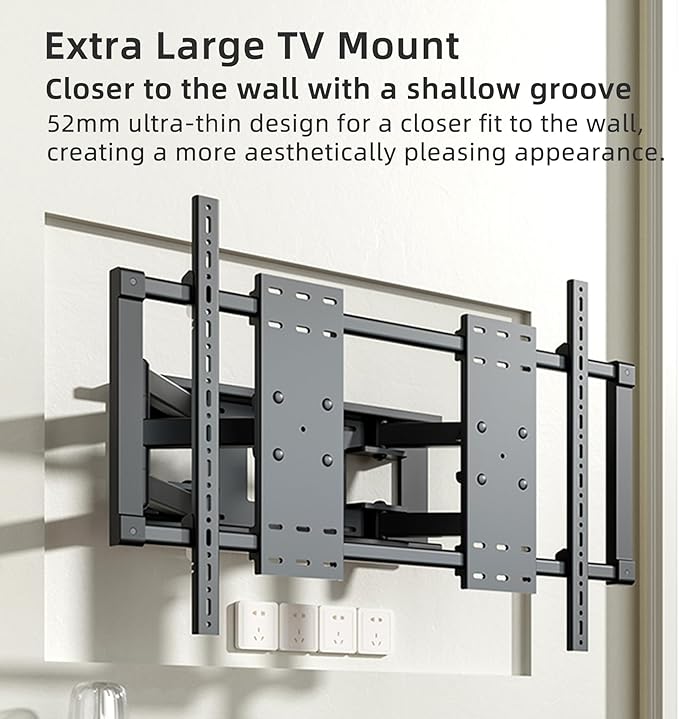HILLPORT 98 100 110 TV Wall Mount 120 130 inch Full Motion Ultrathin Bracket Large Screen Heavy Duty Swivel Tilt Adjustable Articulating Stand Vesa 1000x600mm Load 330 Lbs DY1100