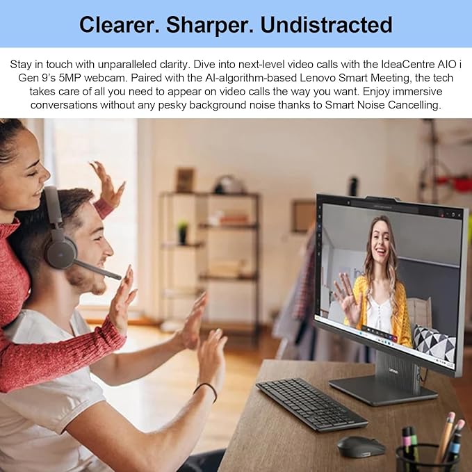 Lenovo 2024 IdeaCentre I Business All-in-One, 27" FHD Touchscreen 100Hz, Intel Core i5-13420H, 16GB DDR5 RAM, 2TB SSD, Wireless Charging Base, Wireless KB & Mouse, Wi-Fi 6, Windows 11 Pro, Grey