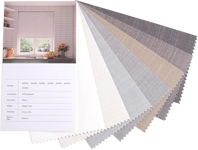 Zshine Motorized Window Blinds Fabric Samples of Blackout Light Filtering Cellection(Swatch 2)