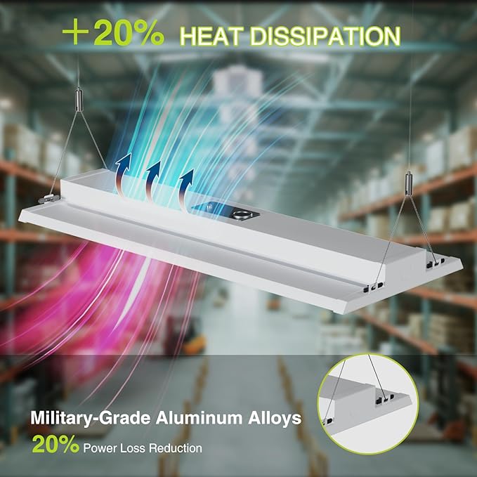 2 Pack 400W LED Linear High Bay Light 4FT, Adjustable 400W/320W/240W/100W With Motion Sensor, 60000LM, 120-277V, 0-10V, 5000K, Commercial Linear High Bay Led Shop Lights for Warehouse Workshops, UL