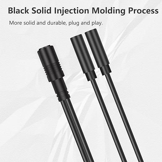 Bolvek 2 Pack 3.5mm 1/8" TRS Stereo 1-Female to Dual 2-Female Jack Splitter Audio Cable