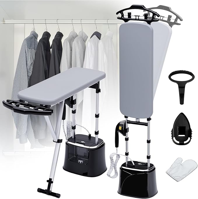 Cobuy Standing Garment Steamer with Dry Ironing, 2000W Powerful Steamer for Clothes with with Flat & Slant & Hanging Iron Options,3 Steam Modes, 25s Fast Heat-Up, Self-Cleaning, 2.2L Water Tank