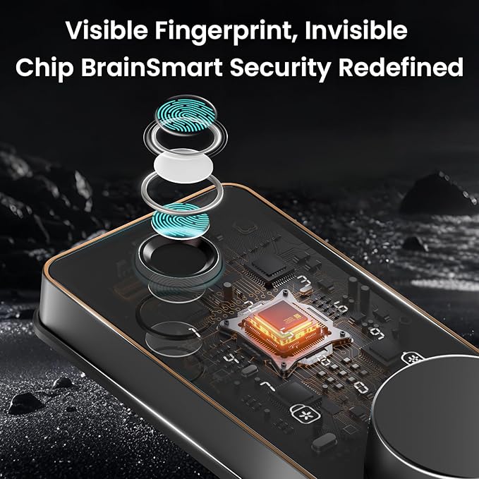 Keyless Entry Door Lock, Biquole Smart Lock with App Control, Fingerprint Door Lock, Electronic Keypad Deadbolt, Auto & One Touch Lock | Digital Smart Door Locks | Easy Installation | IP54 Waterproof