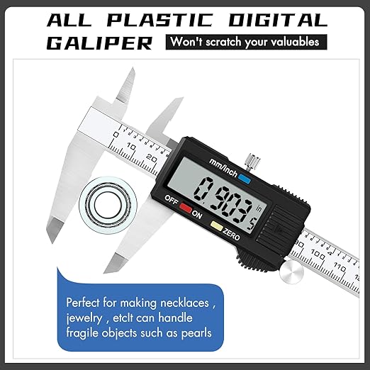 Simhevn Electronic Digital Caliper Measuring Tool, Stainless Steel Vernier Caliper Digital, Easy Switch from Inch Metric, LCD Screen,0-6inch/150mm Caliper Measuring Tool for DIY/3D Printing