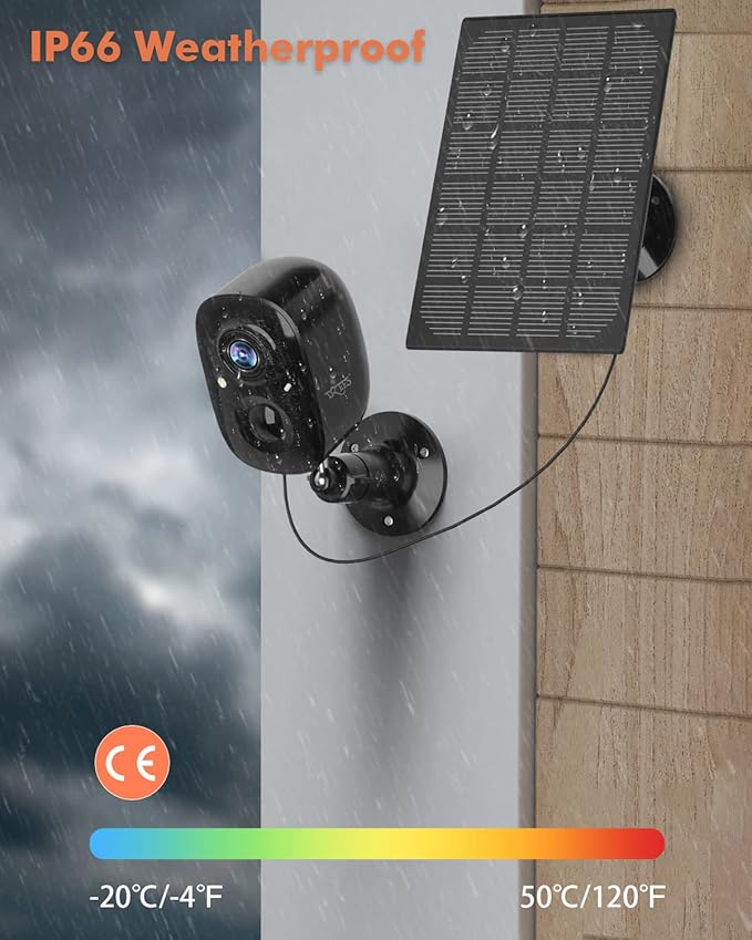 Dzees Upgrade Solar Camera Security Outdoor Wireless, Wireless Outdoor Security Cameras with Solar Panel, 2K Color Night Vision, Spotlight/Alarm, AI Detection, 2-Way Talk, IP66 Waterproof