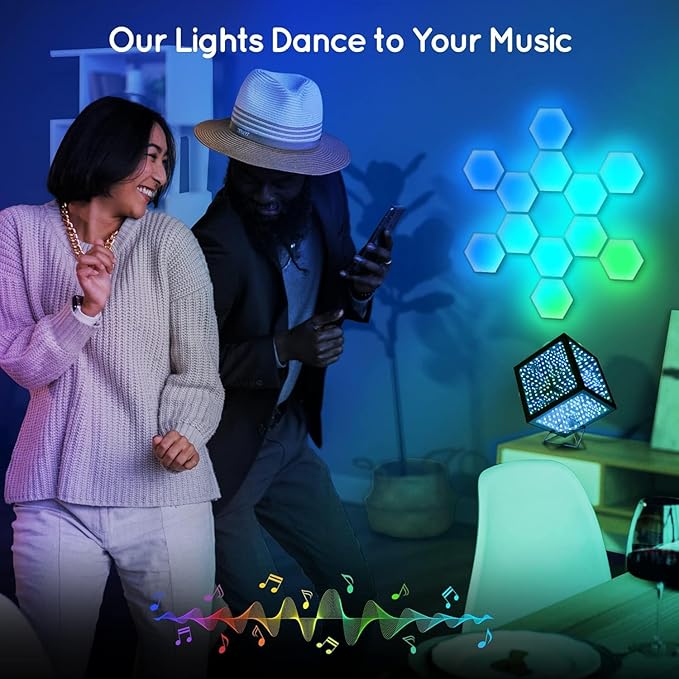 Heepulor Infinity Hyper Cube LED Light LED Controller with Stand, Controller & Sound & App Reactive Table Lamp - Cool & Creative Multicolor Decorative Mirror Art Desk Night Light (8.2 Inches)