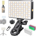 80 LED Video Light, Portable USB Photo Light Dimmable 2500-9000K CRI 95+ 3000mAh Battery with Colored Filters and Clip, Photo Lamp for Phone/iPad/Laptop/Camera