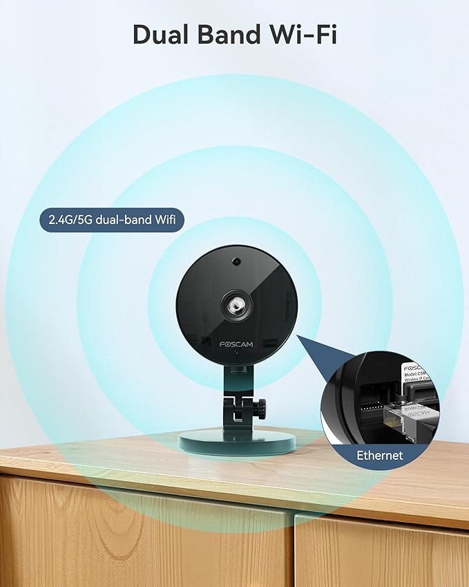 FOSCAM 3K 5MP Security Camera Indoor/Outdoor, 2.4g & 5g WiFi Magnetic Mini Dog/Cat/Pet/Baby Camera, Smart Motion Detection, 20X Zoom, 2-Way Audio, Night Vision, Home Monitor Work with Alexa & Google