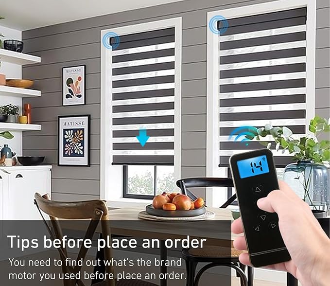15-Channel Blind Remote Controller, Black -Replacement for Motorized Roller Shades, Window Blinds & Shades - Compatible with Rollerhouse ERB25, EY1612, EY2512 Motors
