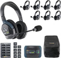 EARTEC HUB8D Ultralite-HD 8 Person Full Duplex Wireless Intercom Headset Communication System, Dual Ear Headsets, Up to 1000ft Range, U.S. Company