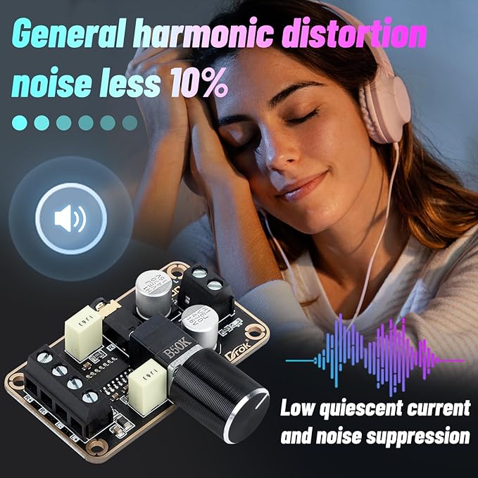 DROK 5W+5W Mini Audio Amplifier Board PAM8406 DC 5V Digital Stereo Power Amp 2.0 Dual Channel Class D Amplify Module for Speaker Sound System DIY