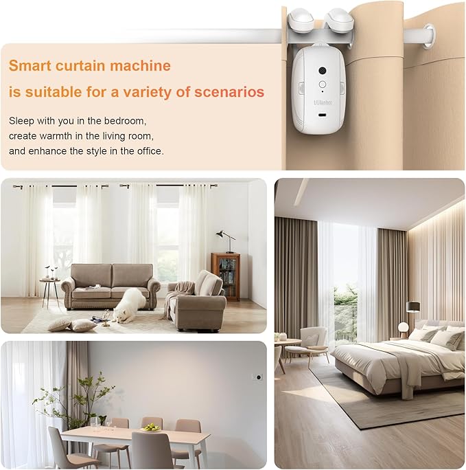Automatic Curtain Opener - Gifts for Women and Men,Electric Curtain with Remote Smart Curtain Opener Electronic for Roman Rails