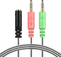 MillSO Headset Adapter 3.3 Feet 3.5mm Audio Jack Y Cable Headphone Adapter 1x 3.5mm Female to 2X 3.5mm Male Headset Adapter for Double-Jacks PC