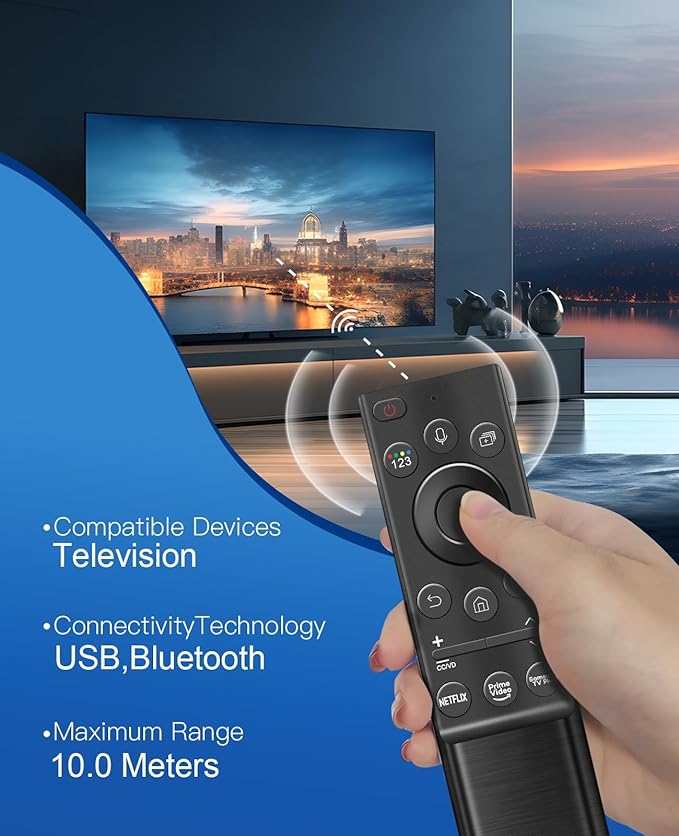 BN59-01357A Solar Voice Remote Compatible with Samsung Remote with 3 Apps and Solar Charging for Samsung Smart TVs Frame Neo LED Smart 4K 8K Ultra HD,VG-TM2180ES/ZA