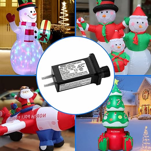 2PCS Replacement 12V 1A LED Transformer JT-DC120V1000-F Class 2 Power Supply Adapter Ip44 LED Light Controller Low Voltage Transformer for Christmas String Light Inflatable Decorations (12V12W 2PCS)