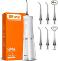 Bitvae Water Dental Flosser for Teeth, Rechargeable Water Teeth Cleaner Picks, 3 Modes 5 Intensities, IPX7 Waterproof, Oral Irrigator USB Cordless Water Dental Picks for Cleaning - Frost White