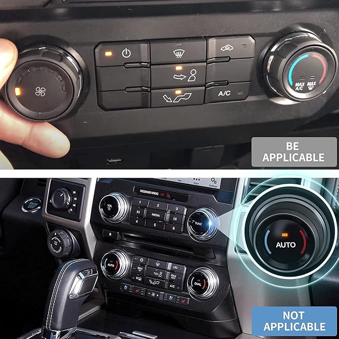 Knob Cover for F150 AC Climate Control Switch/Trailer/4WD/VOL/Tune Button Interior Center Console Trim Accessories Compatible with Ford F150 XLT 2016 2017 2018 2019 (Blue 6 Pcs)