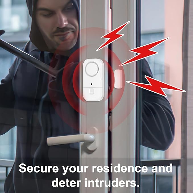 ANKOSHUN Door Window Alarm Sensors - Door Alarms for Kids Safety, Door Alarms for Home Security, for Home, Office, Store, Garage, Dorm Room, Apartment, RV, 8 Pack