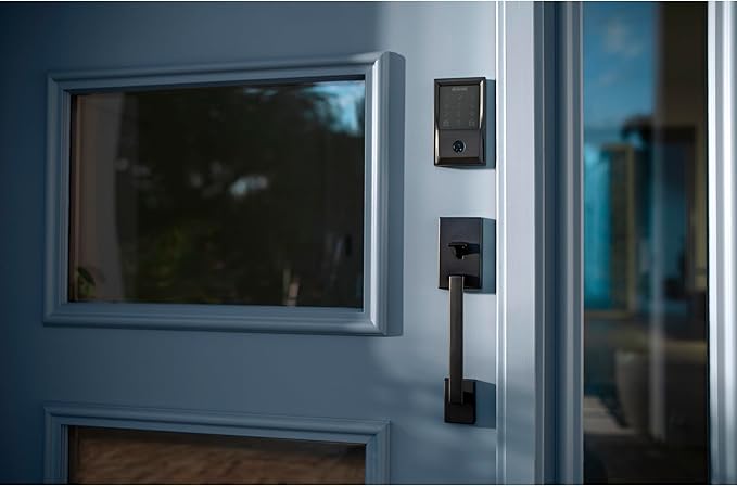 Schlage Encode Smart WiFi Deadbolt Lock for Front Door - Keyless Entry with App or Touchscreen - Works with Alexa, Hey Google, & Airbnb - Create Codes for Guests - Matte Black