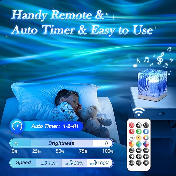 Valentines Day Gifts,White Noise Sound Machine+18 Colors+Bluetooth Music+Remote Control Northern Lights Projector Aurora Light Projector for Bedroom,Cool Things Birthday Gifts Relaxation Gifts for Her
