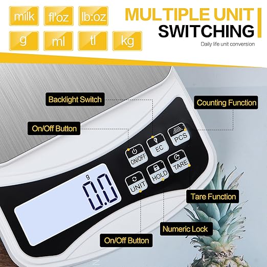 Digital Lab Scale 5000g x 0.1g LCD Display Analytical Balance Jewelry Scale with Charging Precision Electronic Scale Scientific Scale 0.1g Accuracy for Laboratory Kitchen Measurement