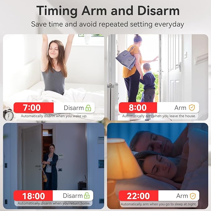 CPVAN WiFi Motion Sensor Alarm, 125dB Wireless DIY Smart PIR Motion Detector with 6 Door/Window Sensors for Home Security System - On Spot Alarm & APP Alert, Black