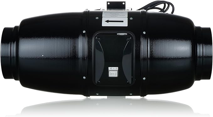 VENTS-US TT Silent M 250 – 10" Inline Duct Fan with Up to 880 CFM Includes Double-Speed Switch with Thermal Overload Protection – UV Resistant, and sound Absorbing Casing