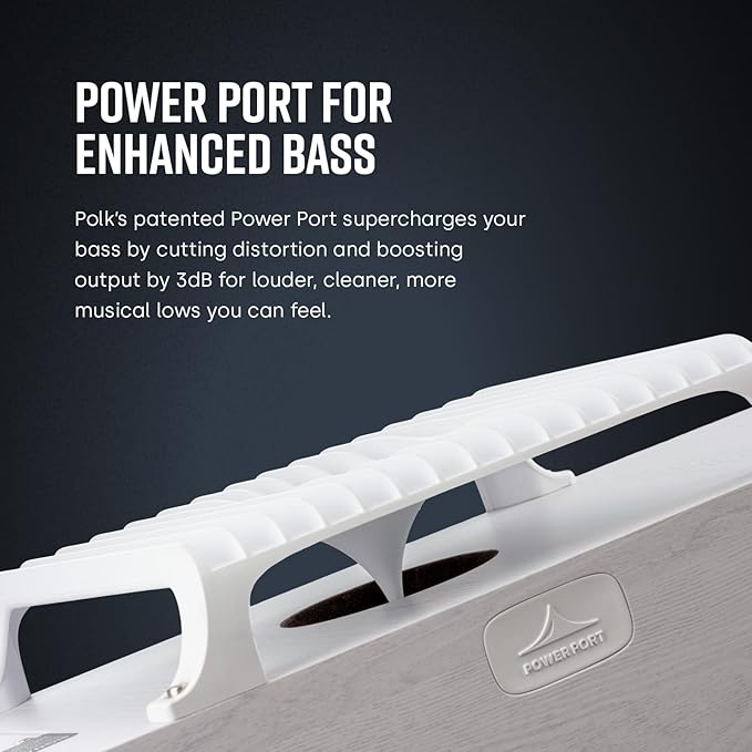 Polk Signature Elite ES30 Center Channel Speaker, Home Theater Speakers, Hi-Res Audio Certified, Dolby Atmos & DTS:X Compatible, 1" Tweeter & Two 5.25" Woofers, Dual Power Port Bass, Stunning White
