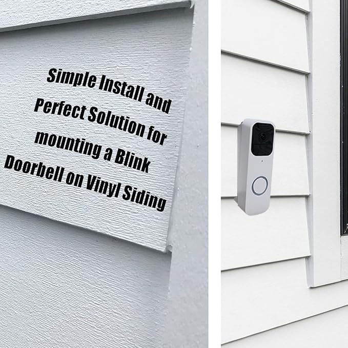 TEYOUYI Vinyl Siding Mount for Blink Doorbell, Angle Mount Wedge for Blink Video Doorbell (4" Standard Vinyl, Hardi Board, Aluminum, Cedar White