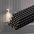 QDYMXUN Wood Slat Acoustic Wall Panels, 4-Pack 94.5'' x 7.9'' 3D Fluted Sound Absorbing Paneling for Interior Accent Wall Decor, Living Room (Matte Black)