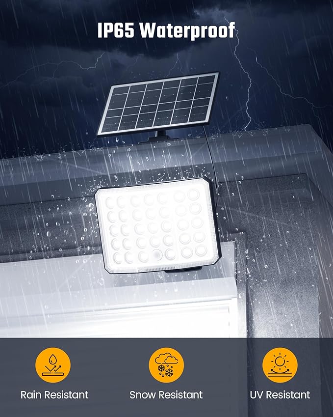 ONLYWIN Solar Lights Outdoor Bright Solar Dusk to Dawn Light with 3000mAh Battery, IP65 Waterproof Remote Control Outdoor Light, 3 Working Modes for Garage, Porch, Patio, Shed, 2-Pack