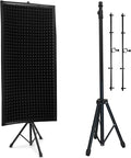 Pyle Microphone Isolation Panel with Height Adjustable Tripod Stand - High Density 2" Thick Foam Sound Dampening Wall - Foldable & Portable Mic Shield for Podcasts, Singing, Recording, Broadcasting