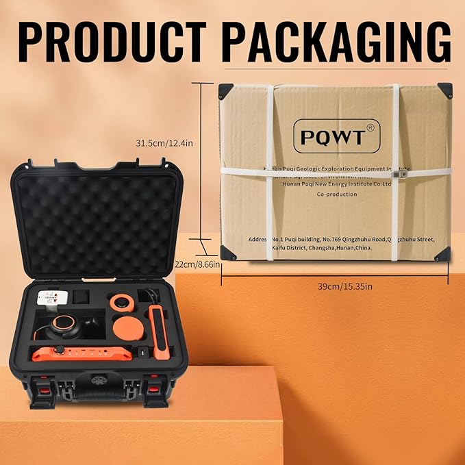 PQWT Underground Water Leak Detectors for Home PQ125A Wall Pipe Water Leakage Detection with Touchscreen Earphone and Carrying Case Multi Sensor Acoustic Pipeline Sound Intensifier