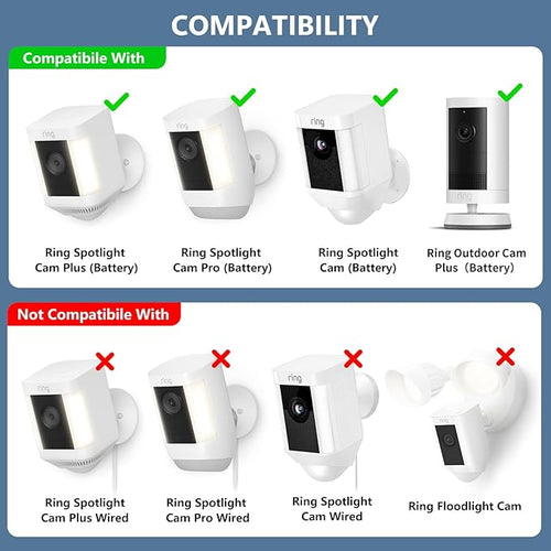 Adjustable Wall Mount for Spotlight Cam Plus/Pro (Battery) and Stick Up Cam/Pro (Battery), 360° Swivel Mounting Bracket for Indoor and Outdoor Use,Black