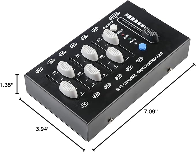 MAD OWL 12 Channel DMX dimming Controller, mini dj Lighting Controller,DMX512 Signal Protocol dimmer Suitable for Small Stage Lighting