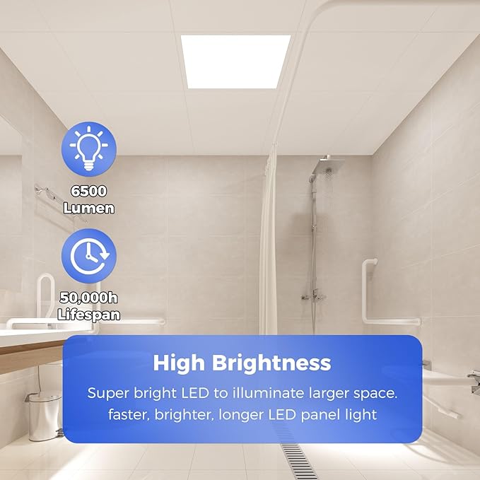 Aphyni 30 Pack 2x2 LED Flat Panel Light, Dimmable Office Kitchen Flush Mount Ceiling Light Panel,Bright 6500LM,Dimmable,Selectable Features, 3000K/4000K/5000K/5700K/6500K, 30W/35W/40W/45W/50W