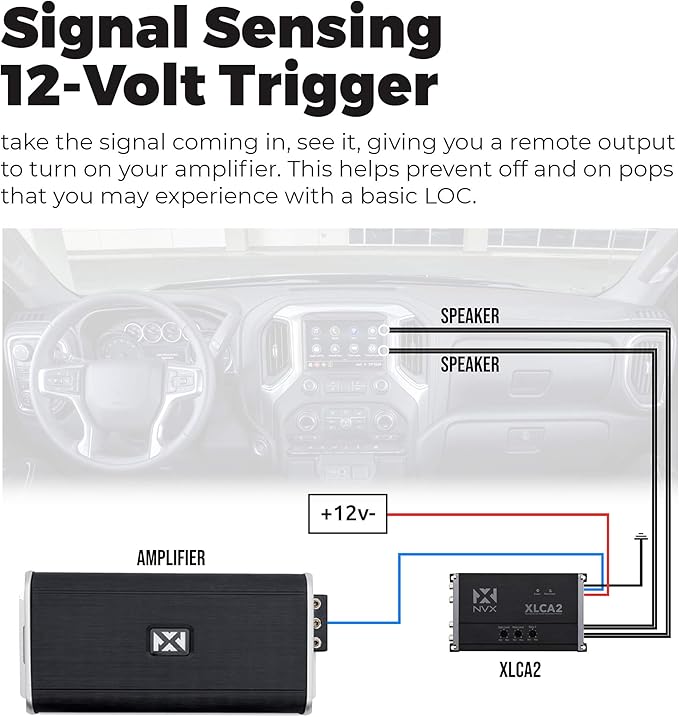 NVX XLCA2 X-Series 2-Channel Line Out Converter Digital Bass Enhancer with xBOOST and Remote Level Control