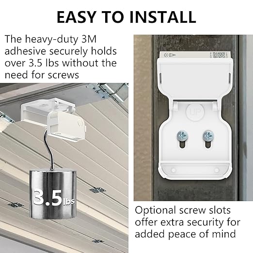 Garage Door Bracket for Ring Alarm Contact Sensor 2nd Gen – White Mount with Snap Clip & Screws – Secure Fit, Easy Install, Ring Compatible Accessory (1-Pack, Sensor Not Included)