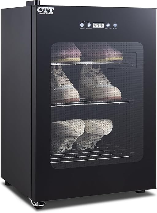 CTT 2.4 Cu.Ft Boot Dryer for Work Boots, Shoe Dryer for Sneakers, Gloves, Helmet & Boxing Glove, Electric Boot Dryer with Pull-out Detachable Rack, 3 Drying Mode, Timer, Auto-shut Off