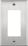 ENERLITES Decorator Switch or Receptacle Outlet Metal Wall Plate, Corrosion Resistant, Size 1-Gang 4.50" x 2.76", UL Listed, 7731, 430 Stainless Steel, Silver
