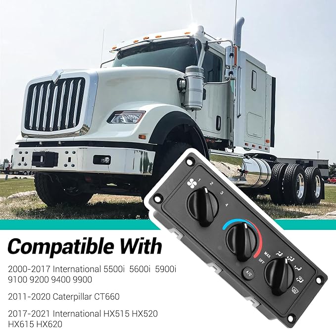 3518702C93 AC Climate Control Module Compatible with 2000-2017 International 5500i 5600i 5900i 9100 9200 9400 9900/2011-2020 CAT CT660/2017-2021 International HX515 HX520 HX615 HX620 HVAC Panel Unit