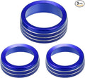 A ABSOPRO Car Air Conditioner Knobs Decals AC Radio Switch Knob Cover for Dodge Durango 2014-2020 for Jeep Cherokee Grand Cherokee 2014-2021 Blue (Set of 3)