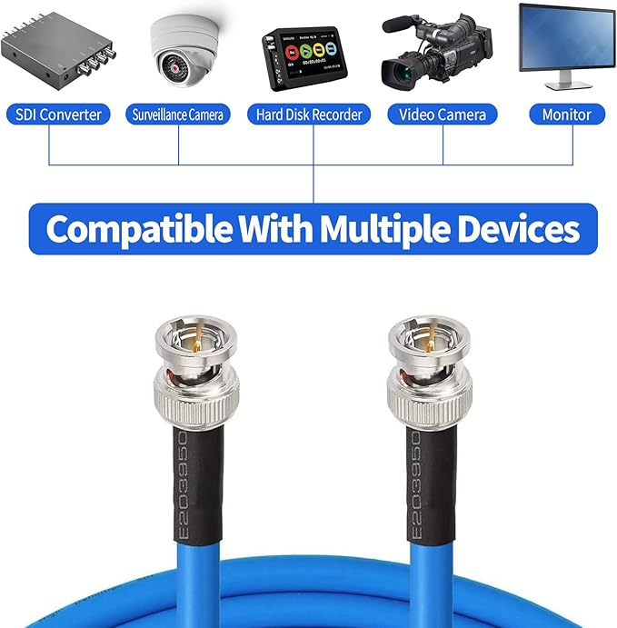 Superbat SDI Cable 150ft BNC Cable Belden 1694A + 3G/6G SDI Cable Spool for 3G-SDI/4K/6K SDI Recorder Camera Monitor Converter Router Audio Gateway Sync Broadcast etc.