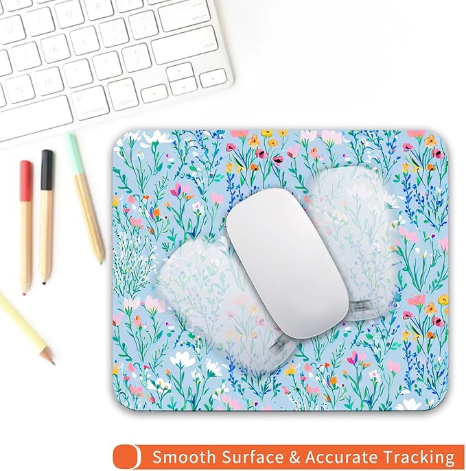 Armanza Square Mouse Pad Plants,Personalized Premium-Textured Custom Mouse Mat Design,Washable Mousepad Lycra Cloth,Non-Slip Rubber Base Computer Mouse Pads for Wireless Mouse