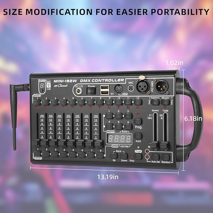 Wireless DMX Controller,192 Channel DMX512Controller Stage Lighting Equipment &Accessorie For Di, Ktv, Large Concert, HolidayParty And Fashion Show DMX Light Controller