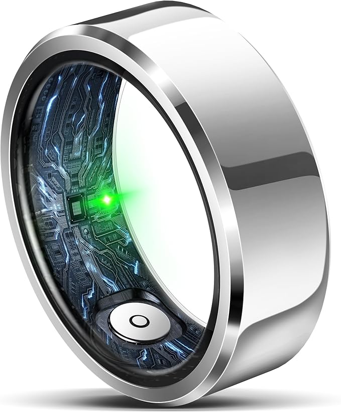 RIFESI Smart Ring for Women Men, Fashion Minimalist Fitness Ring & Sleep Tracker Ring with Heart Rate, Blood Pressure,5ATM Waterproof Health Ring,Gifts for Women Men Gift,No Subscription (Silver,12)